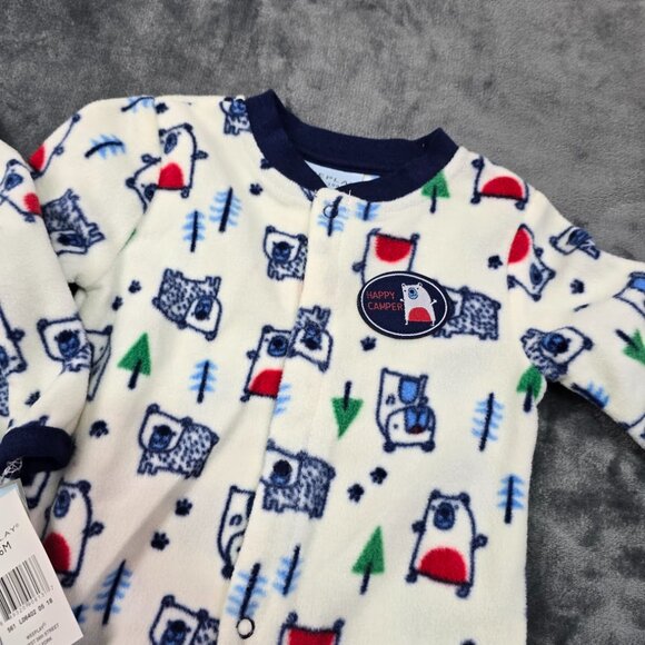 Weeplay Fleece Pajama Set 3–6M NWT 2-Pack Baby Footies Happy Camper Print - Picture 4 of 12